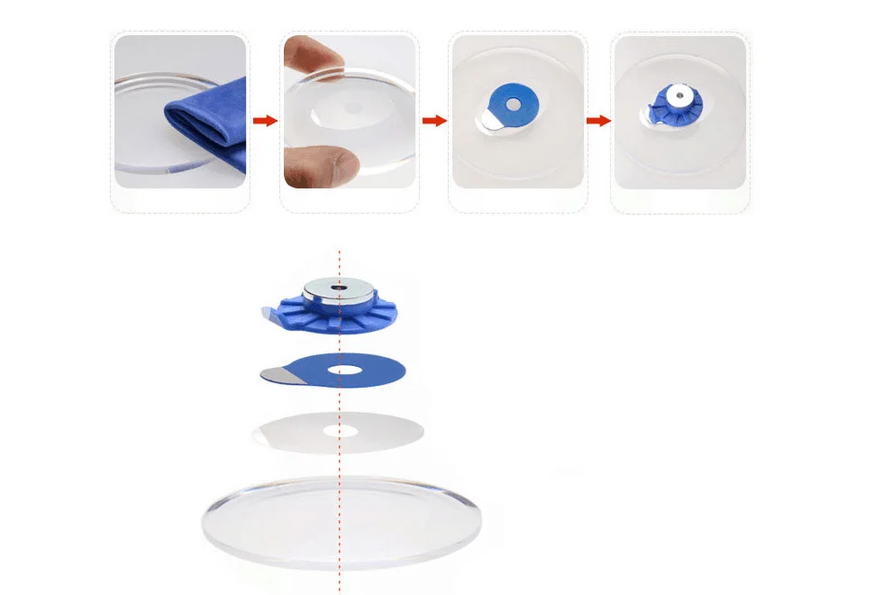 1000pcs New Optical Lens Edging Adhesive Blocking Pad Sticker Accessories Round Rectangle 17mm 18mm 21mm 24mm