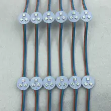 20 шт./компл. 26 мм PCBA(3 светодиода) WS2811 адресуемых пикселей светильник; 0,72 Вт; DC12V вход; из водонепроницаемого материала; высота каблука 10 см провода интервал; цветная(rgb) провод