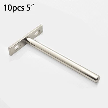 

10PCS 3/4/5inch Concealed Floating Shelf Bracket Support For 20-30mm Thickness Wall Shelf Support Metal Invisible Brackets