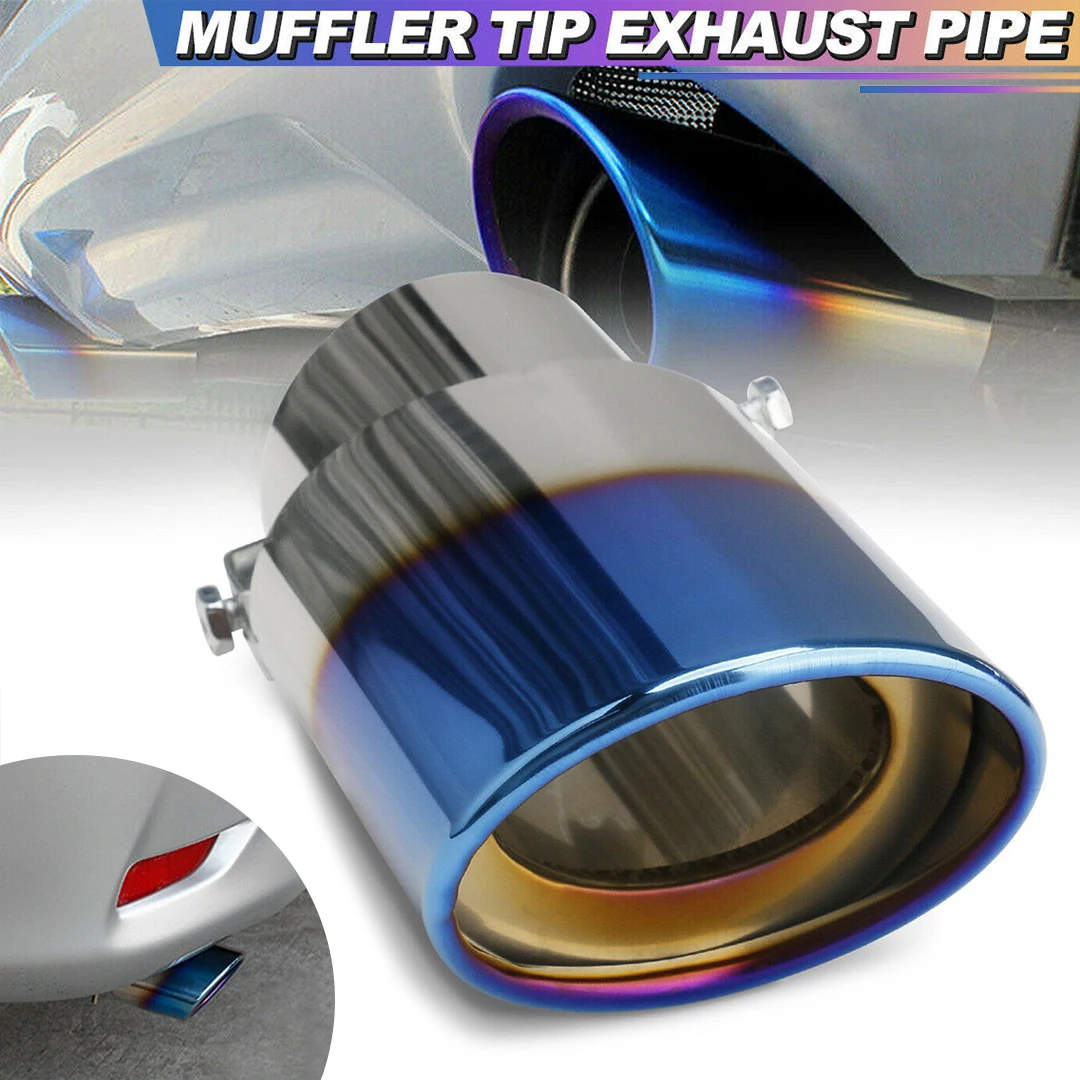 1pc Car Auto Exhaust Pipe Tip Rear Tail Muffler Stainless Metal Chrome