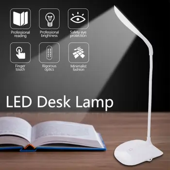 

Dimmable Touch Sensor Adjustable USB LED Desk Table Bedside Reading Lamp Light