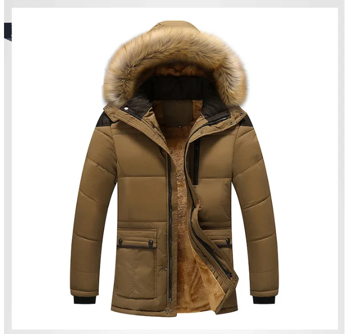 Brand Winter Jacket Men Parkas Mens Military Windbreaker Thick Warm Fur Hooded Snow Jacket Male Parka Coats Plus Size M- 7XL