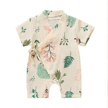 

Baby Infant Clothes Summer Baby Boys and Girls Cotton Short Sleeve Kimono Soft And Comfortable Printing Rompers