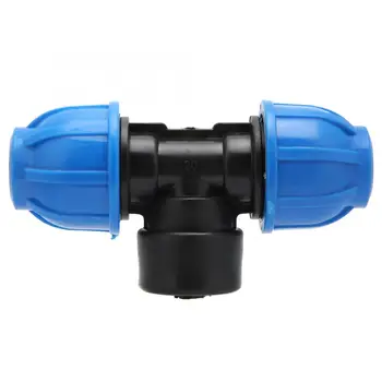 

PE Plastic Water Pipe Fitting Accessories Dual 20mm to G1/2in Female Thread Tee Connector for PPR PE PVC Water Pipes