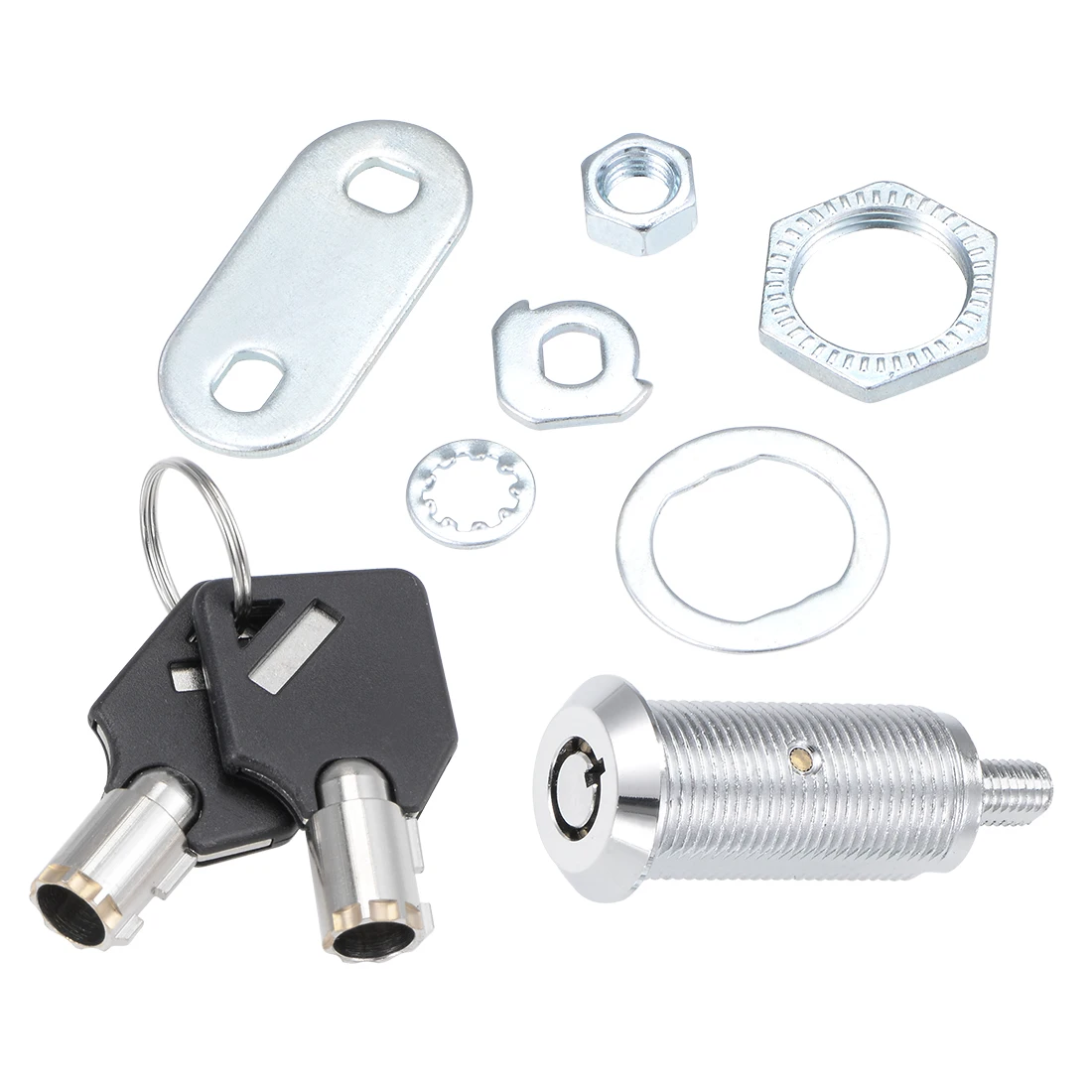 Uxcell трубчатый cam lock 40 мм цилиндр Длина хромированная отделка разные ключи, комплект из 2 предметов