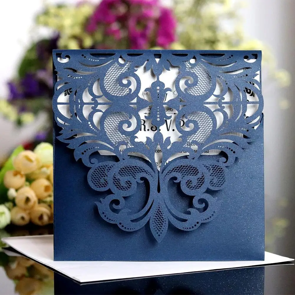  10Pcs Wedding Cards European Style Laser Cut Greeting Cards For Birthday Party Wedding Invitations  - 4.00043E+12