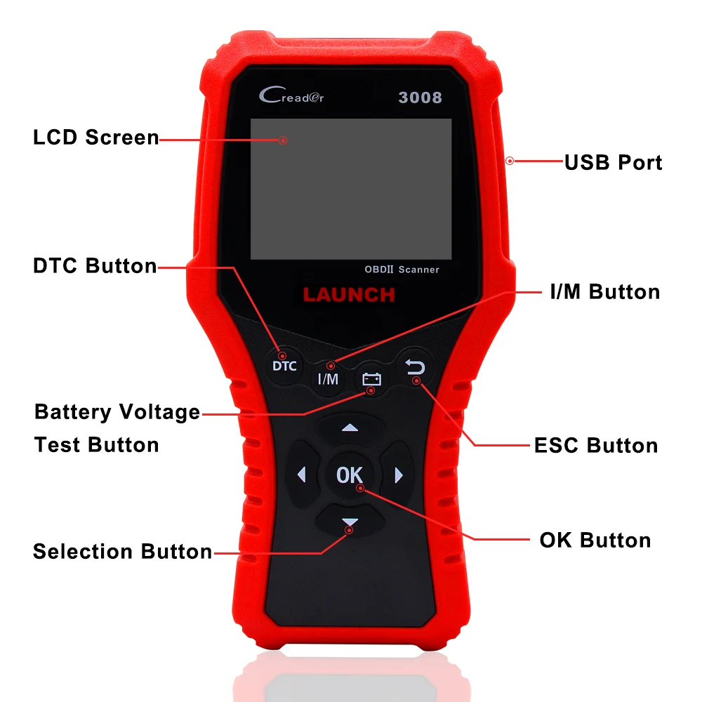 LAUNCH Creader 3008 OBD2 сканер для считывания кодов поддержка obd2+ тест батареи CR3008 OBDII автоматический диагностический инструмент Бесплатное обновление PK KW850