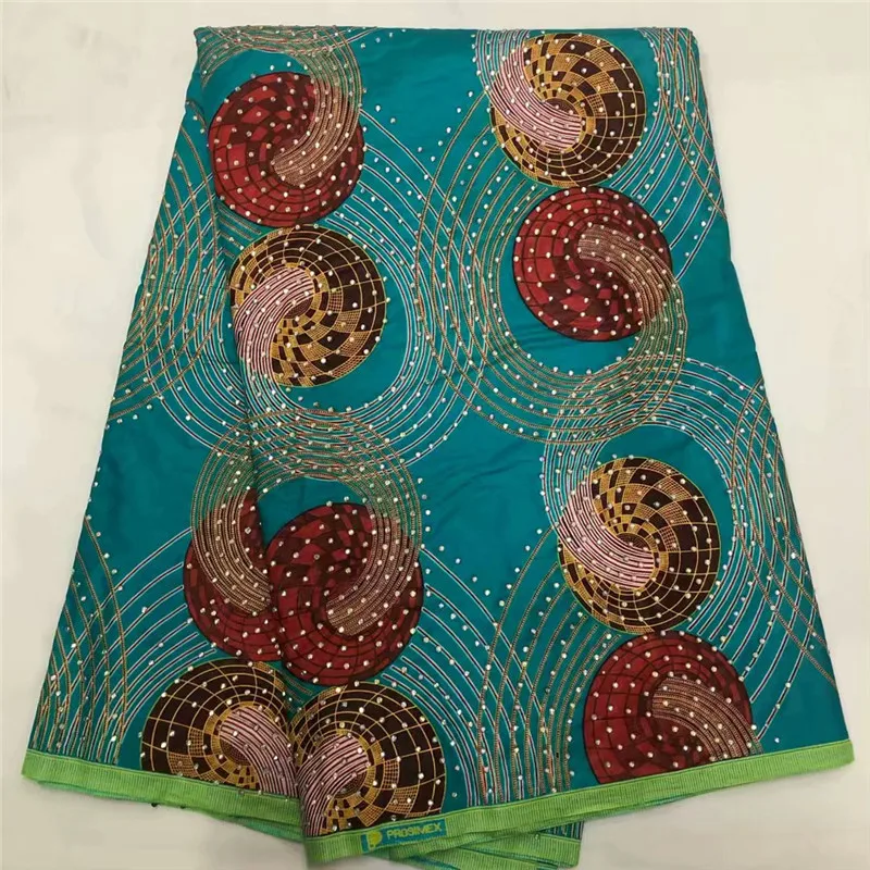 

Hot sale african fabric with stone fabrics for patchwork african wax prints fabric for dress 6yards cotton ankara fabric XM02