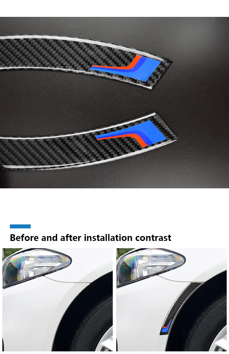 Carbon Fiber Wheel Protector Car Bumper Sticker Car Anti-collision Strips for BMW E90 E60 E84 F10 F07 F30 F34 F01  (4)