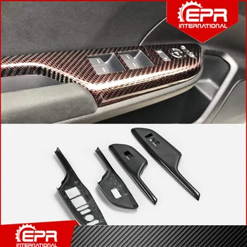 

For Civic Type R FK8 2017+ Carbon Fiber Door Window Switch Trim (RHD only) FK8 Interior Glossy Carbon Inner Garnish Cover Part