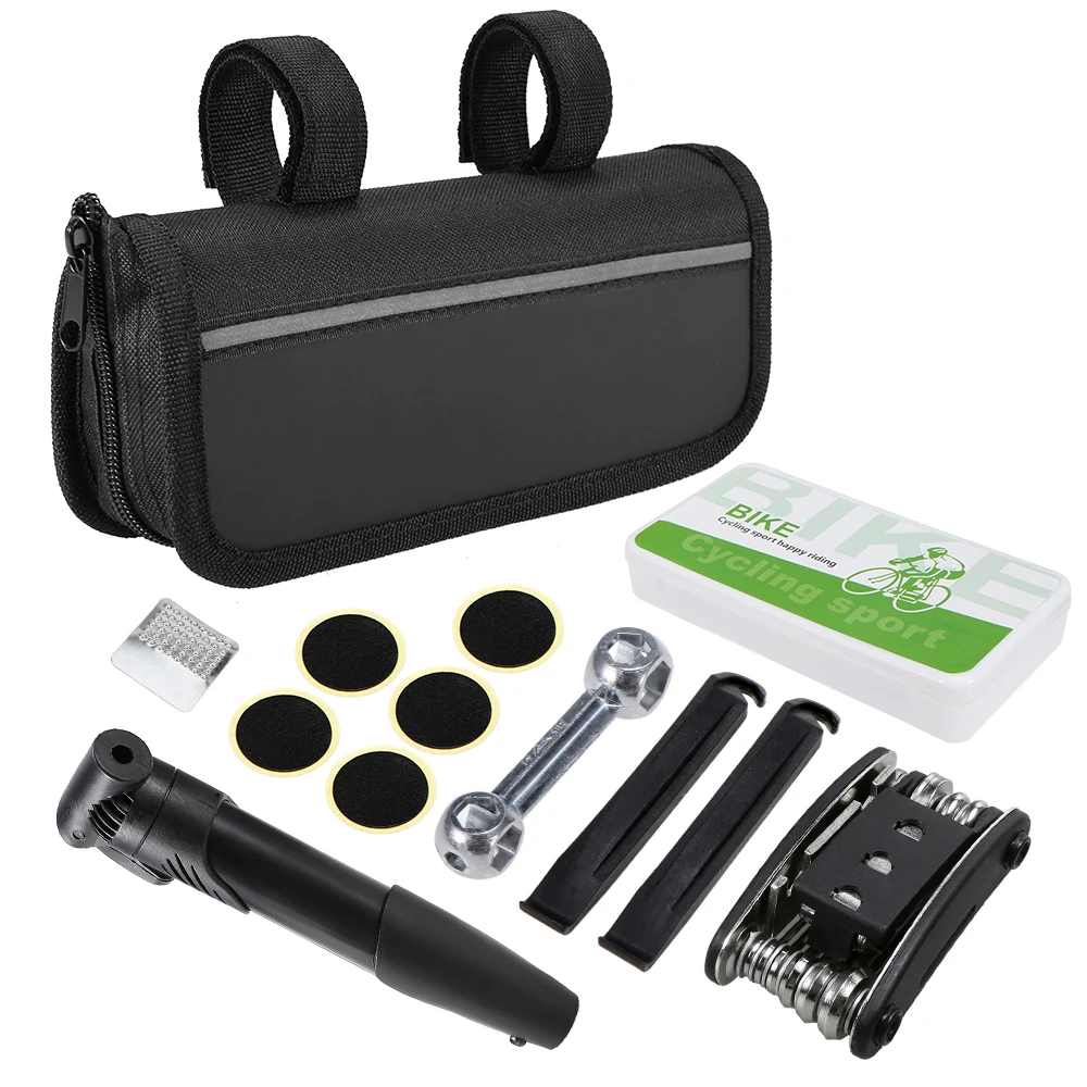 cheap 16 in 1 Multifunction Bicycle Repair Tools Tire Kit Screwdriver Tool MTB Mountain Cycling Bike Repair Tool with Storage Pouch