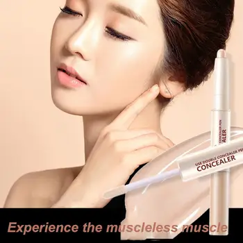 

Double-end Concealer Stick Cover Blemishes Brighten 24Hours Not Fade Oil-control Skin Tone Waterproof Liquid Concealer