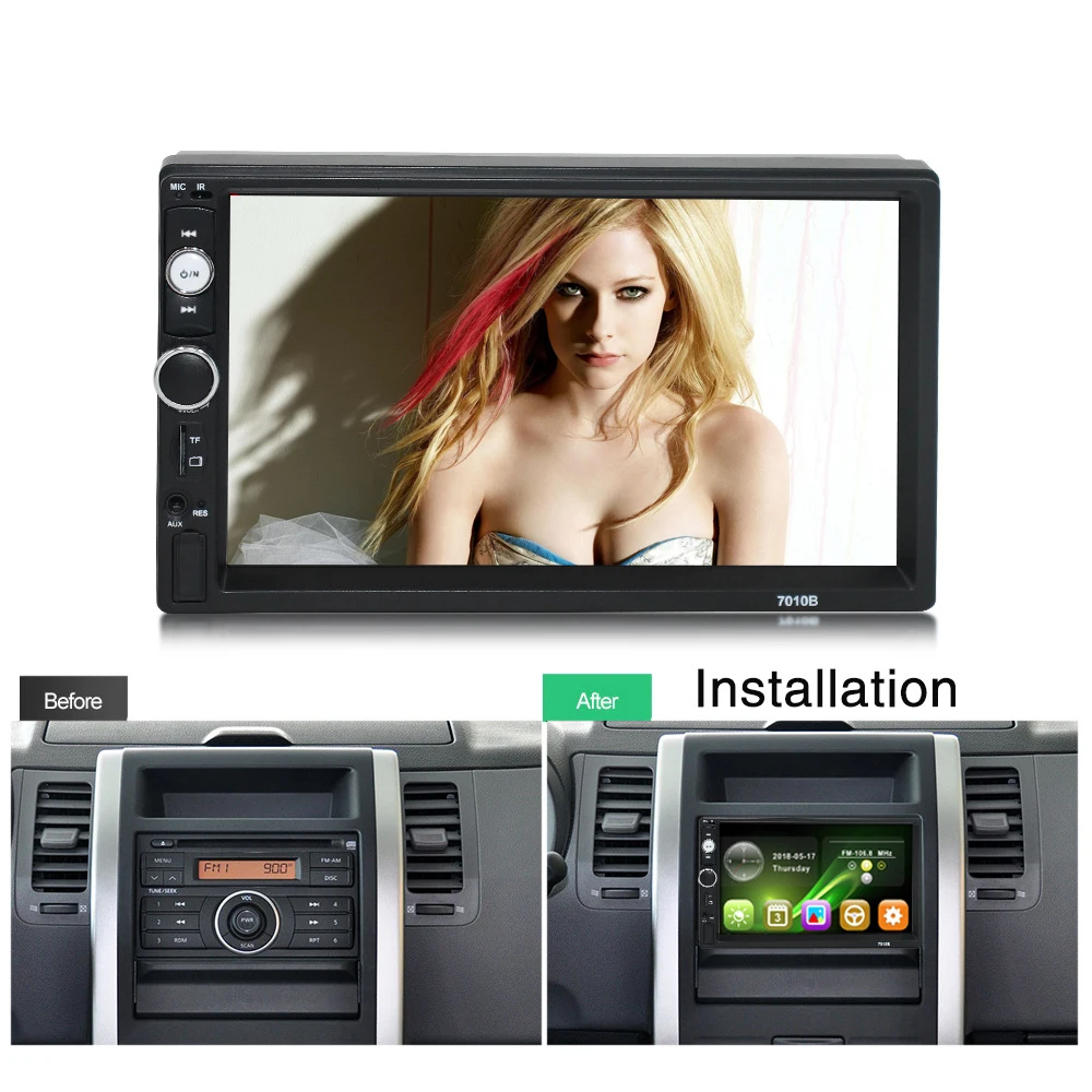 2 Din автомобильное радио HD 7 "сенсорный экран стерео Bluetooth FM ISO Power SD USB Aux вход Mp5