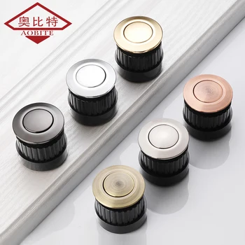 

AOBT Embedded Cabinet Handles Knobs Telescopic Spring Knobs Single Hole Invisible Hidden Pulls Cabinet Door Handles Hardware
