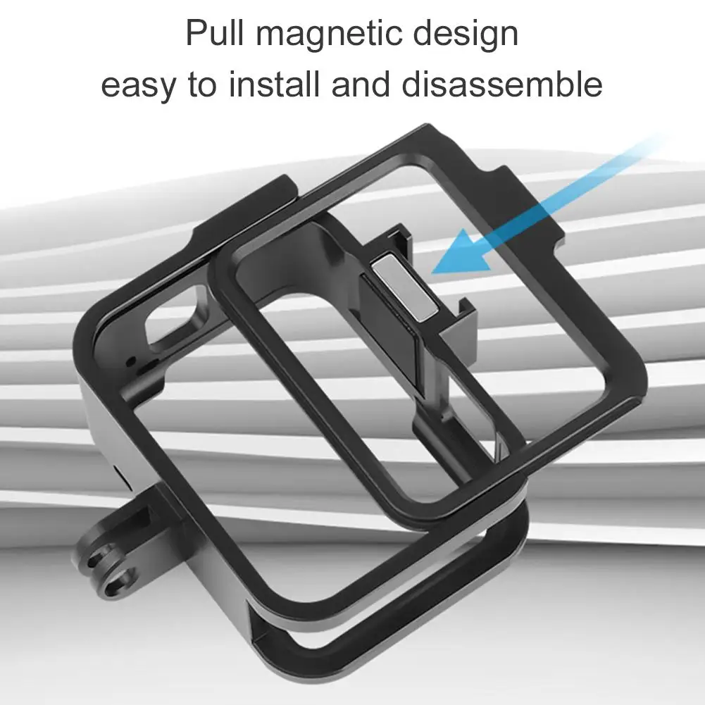 Hero 8 Aluminum Alloy Case Housing Shell Case CNC Protective Cage for GoPro Hero 8 Black Action Camera Cold Shoe Mount Accessory