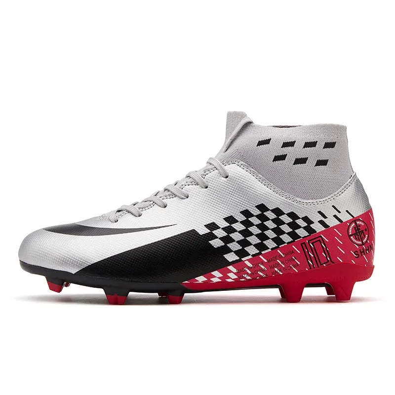 Booming Men's High Ankle Soccer Shoes Outdoor Cleats Football Boots Shoes Adult Soccer Cleats Size 35-44