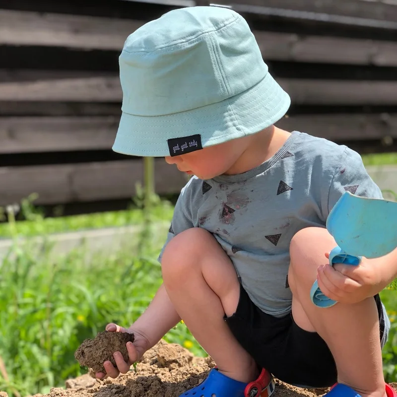 Summer Kids Girls Candy Color Cotton Bucket Hat Solid Plain Baby Boys Sun Caps Children Bonnet