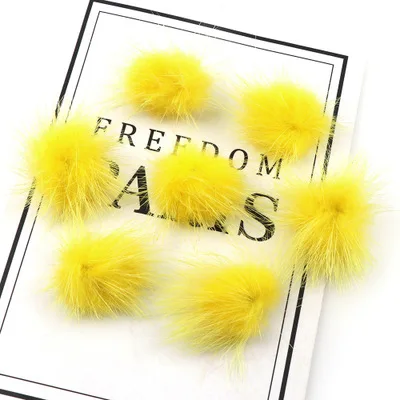 yellow 10 шт. 3 см Diy помпон имитация меха норки шары помпоны для кольца брелок для ключей в виде туфли шапки пушистые Помпоны Diy ремесла аксессуары материал - Цвет: yellow