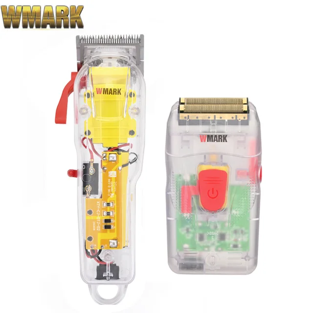 2021 WMARK New Model NG-108 Rechargeable Hair Cutting Machine Hair Clippers Trimmer Transparent Cover White Or Red Base 7300rpm 108A 987T