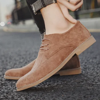

2020 Men Shoes England Trend Casual Shoes Male Suede Oxford Wedding Leather Dress Shoes Men Comfortable Flats Plus Size 46