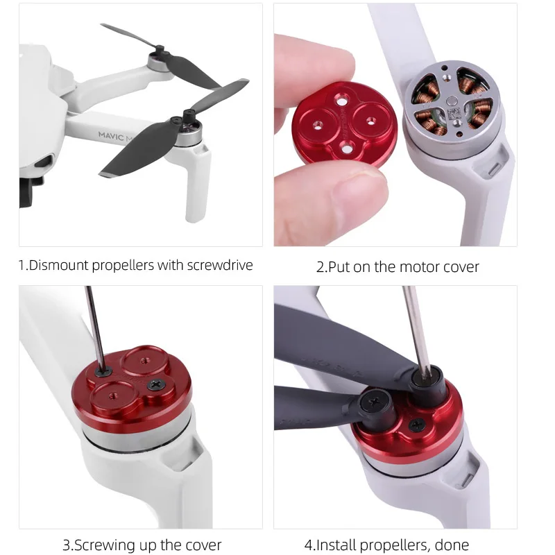 Upgraded Motor Covers Scratch-proof Propellers Protective Aluminum Alloy Motor Cover for DJI Mavic Mini Drone Accessories
