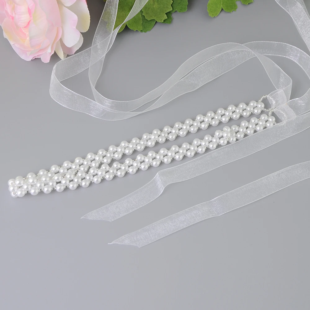 white TRiXY S34 Свадебные ремни с жемчугом, ремни для невесты, платья для подружек невесты, женские ремни с жемчугом, Свадебные ремни с бусинами, платья для выпускного вечера, аксессуары - Цвет: white