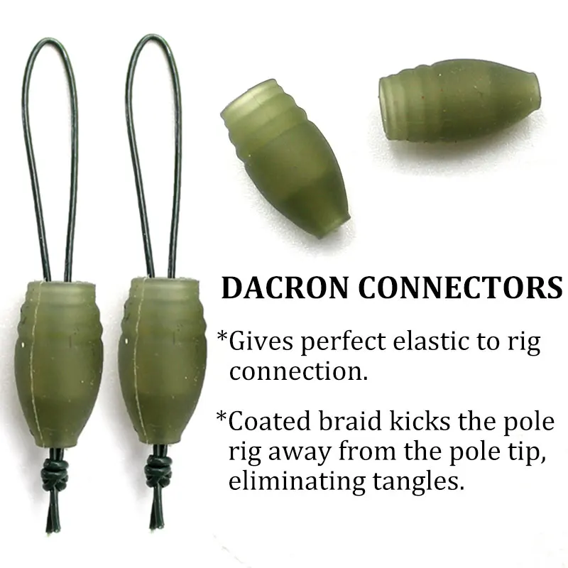 30pcs Carp Fishing Tackle Pole Elastic Dacron Connectors For Solid