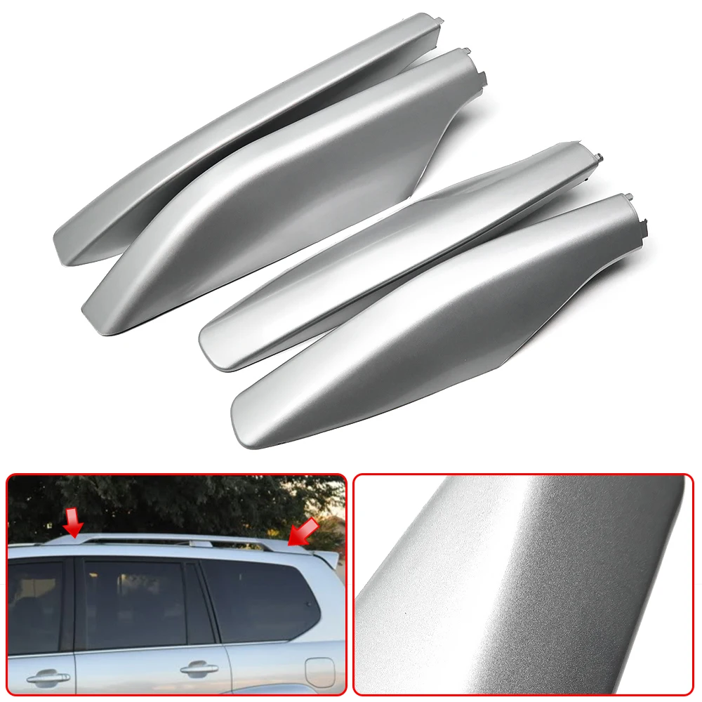 4pcs Black Abs Roof Rack Rails End Cap Protection Cover Shell For Lexus