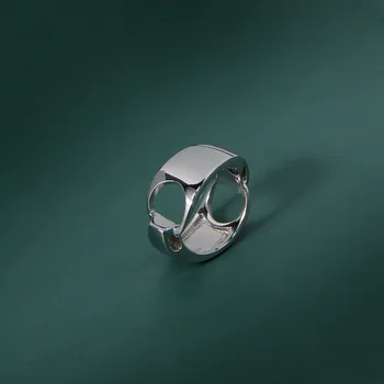 

Korean s925 sterling silver ring ins simple niche temperament hollow geometric twisted ring female ring