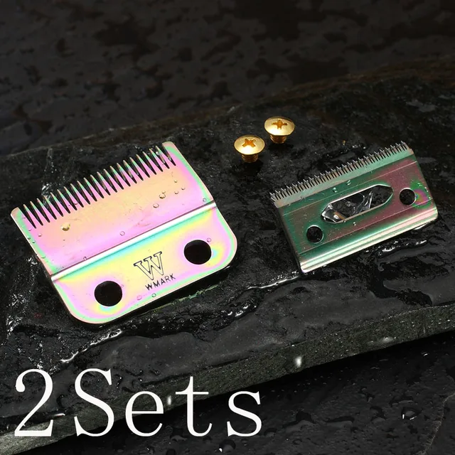 Professional WMARK 2-Hole Hair Clipper Blade rainbow color silver color golden color replace blade W-2 for professional clipper W-2C  2 set