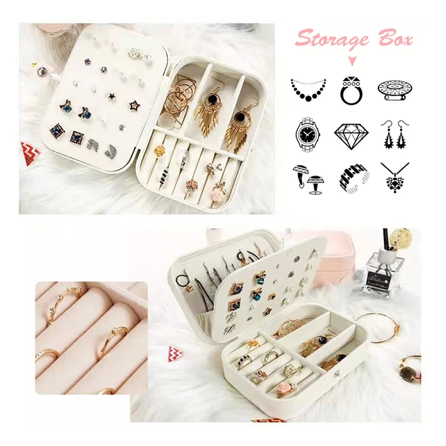 2021 Portable Jewelry Box Jewelry Organizer Display Travel Jewelry Case Boxes Button Leather Storage Zipper Jewelers Joyero Gift 3