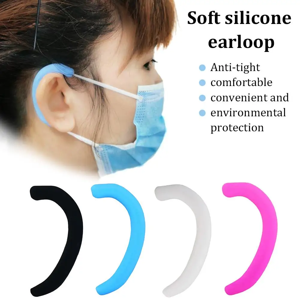 Wholesale 2PCS 10PCS Silicone Earloop Cover Soft Comfortable Ear Protection Hook Earbud Gel Mask Accessories Soft Earloop Cover afbeelding
