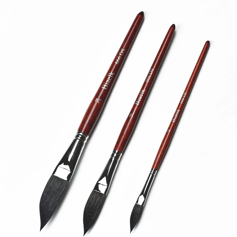 Watercolor Artist Paint Brush 1PC with Squirrel Mix Hair and Wooden Handle