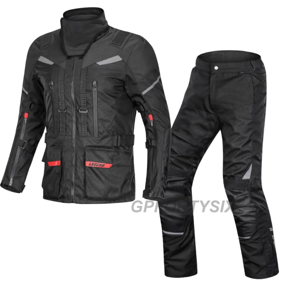 Мотоциклетная куртка, морозостойкая зимняя мотоциклетная куртка, водонепроницаемая мотоциклетная Защитная Экипировка, Мужская S-5XL, костюм для верховой езды черного цвета