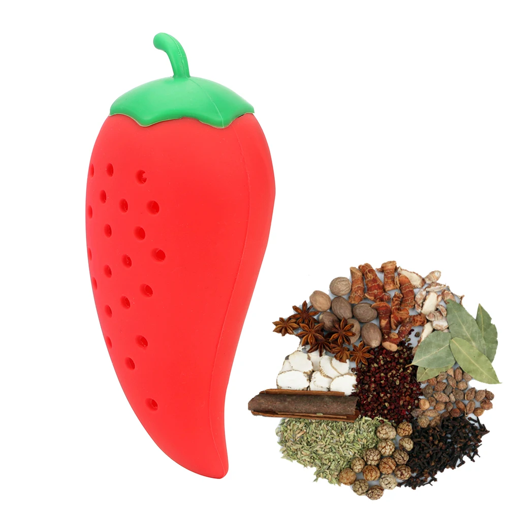 

Kitchen Cooking Tools Filter Tools Creative Spice Filter Silicone Seasoning Bag Chilli Shape Tea Leaf Strainer