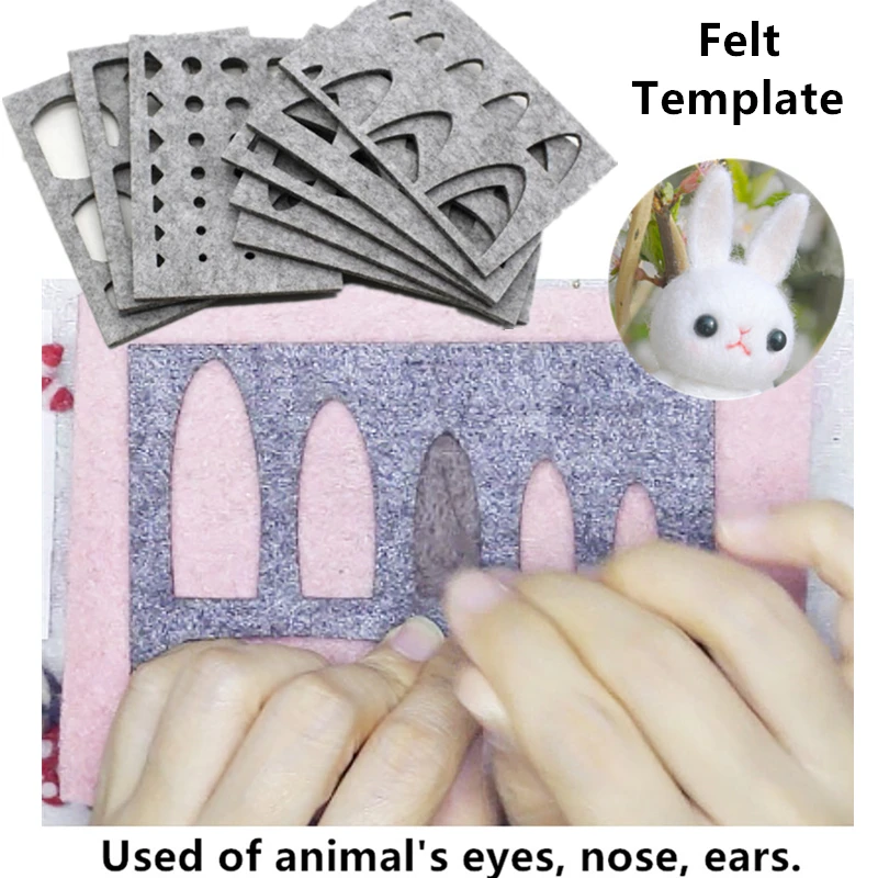 Gabarit En Feutre De Laine Fait A La Main Feutres D Animaux Feutres En Forme De Chat Nez Oreilles Et Yeux Bricolage Artisanat Outils De Feutrage Aliexpress