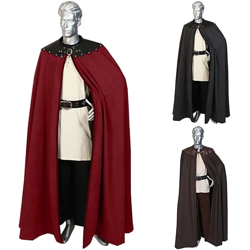 Взрослый мужской костюм королевы Англии 12 13 века, средневековый Макси плащ, плащ, халат для мужчин