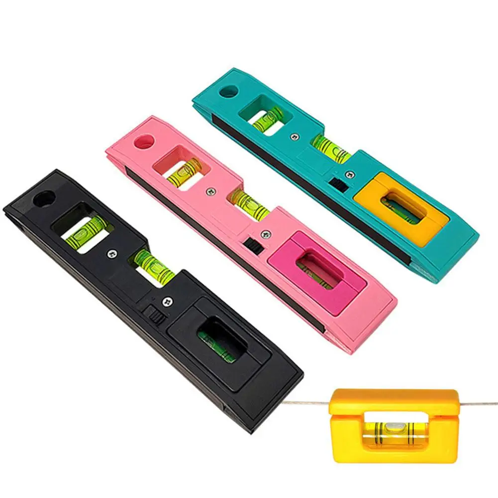 

Level 2 In 1 Mini Magnetic Level Ruler ABS Case Marking Lines Ruler Tool For Measuring Room Decoration