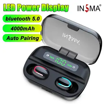 

INSMA VFM-2 with 4000mAh Power Bank bluetooth 5.0 TWS Earphones Led Digital Display Wireless Stereo Headphones Sport Earbuds