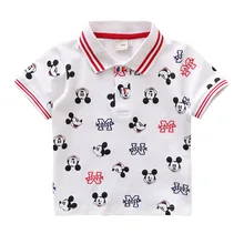 

Summer Fashion Kids Clothes Mickey Mouse Short Sleeve Polo Shirts Toddler Boys Outfits Baby Children Camisa Sport Costume