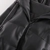 Korean winter jacket women leather jacket kawaii black parka bubble jackets coats hooded  cropped leather puffer jacket ladies ► Photo 3/6