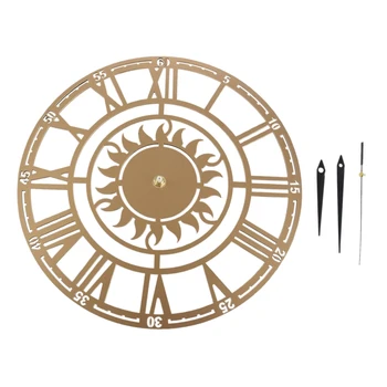 

Simple Creative Retro Decorative Sun Roman Digital Acrylic Wall Clock 30Cm X 30Cm Clock Wall Modern Gold