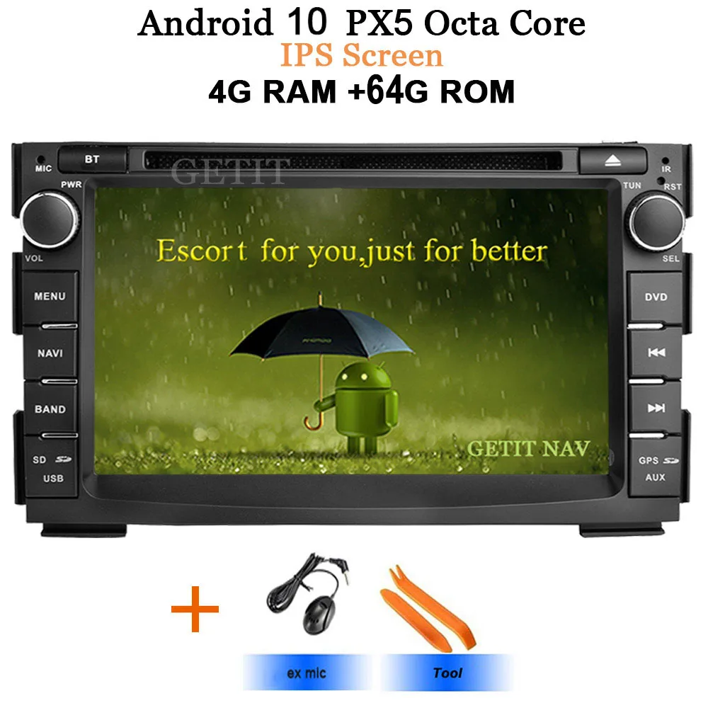 Android 10 Автомобильный мультимедийный dvd-плеер для KIA Ceed 2009 2010 2011 2012 Авто радио gps навигация obd2 DVR DSP чип ips 2 Din - Цвет: IPS PX5 4G-64G