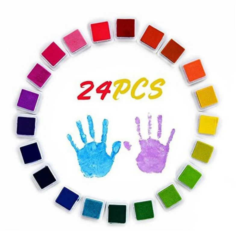 

Children Finger Painting Color Ink Pad Set 24 Colors Multi-color Color Ink Pad For Children Painting Games*