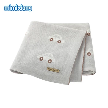 Coperte per neonati fascia per neonati in cotone Super morbida Bebes per neonati passeggino biancheria da letto cestino per dormire copripiumino lavorato a maglia 100*80cm