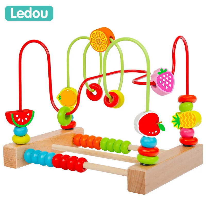 

Infant GIRL'S Educational Toy Bead-stringing Toy Beaded Bracelet Baby CHILDREN'S Building Blocks Wooden Toys 1-2-3 a Year of Age