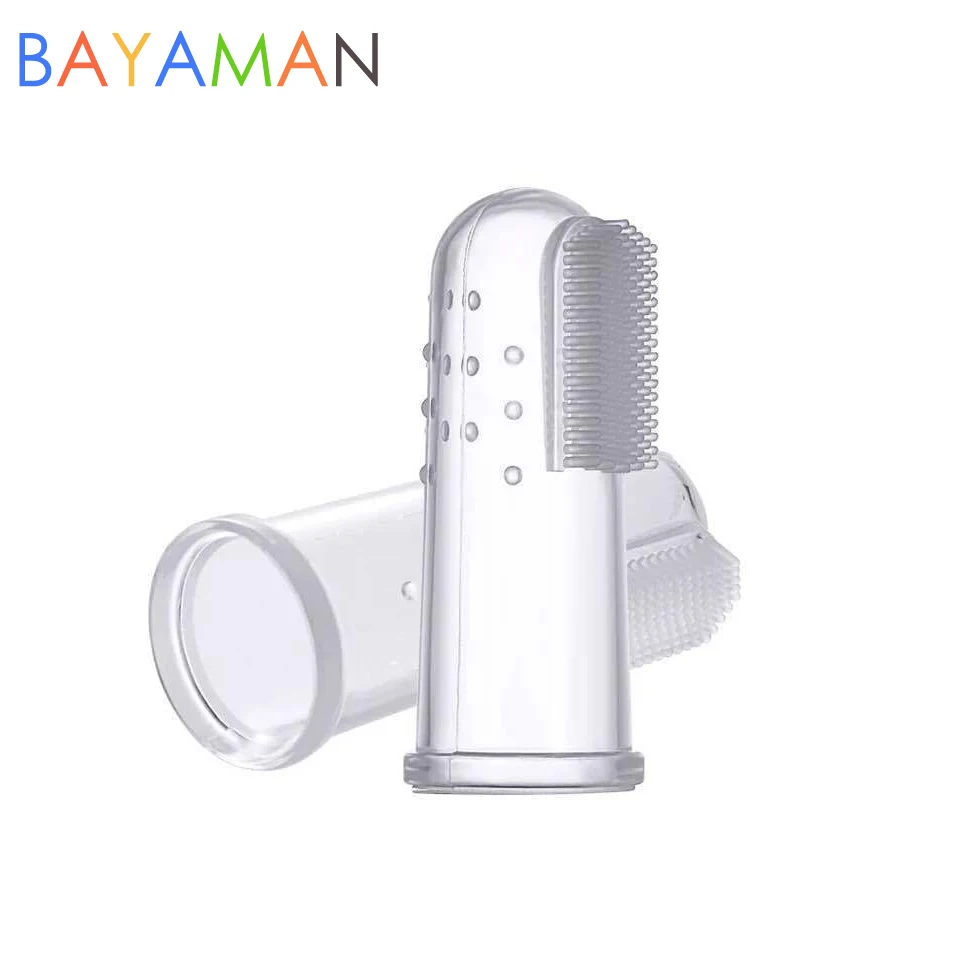 1pc Baby Finger Toothbrush Silicon Toothbrush+Box Infant Tooth Brush Children Teeth Clear