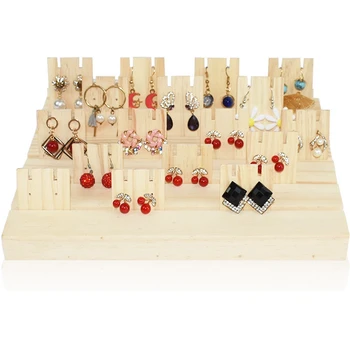 

Solid Wood Earrings Jam Paper Jewelry Display Props Card 5 Slot Plate Jewelry Display Earrings Shelf Storage Jewelry Rack