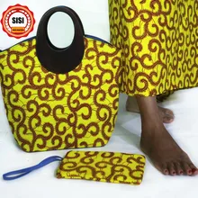 SISI Новое поступление моды с Африканским принтом, вощеная элегантная женская сумочка набор. Африканская парафинированная Ткань сумка для шитья Вечерние