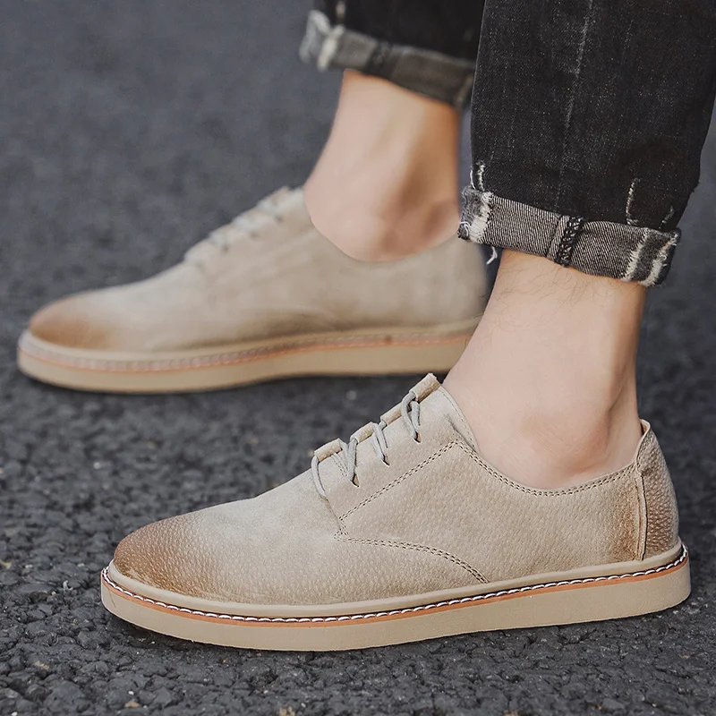 

suede Leather Loafers Moccasins Men lace up Boat Driving Shoes Mocasines Hombre Mans oxofrds Footwear Casual Men's Loafers a4